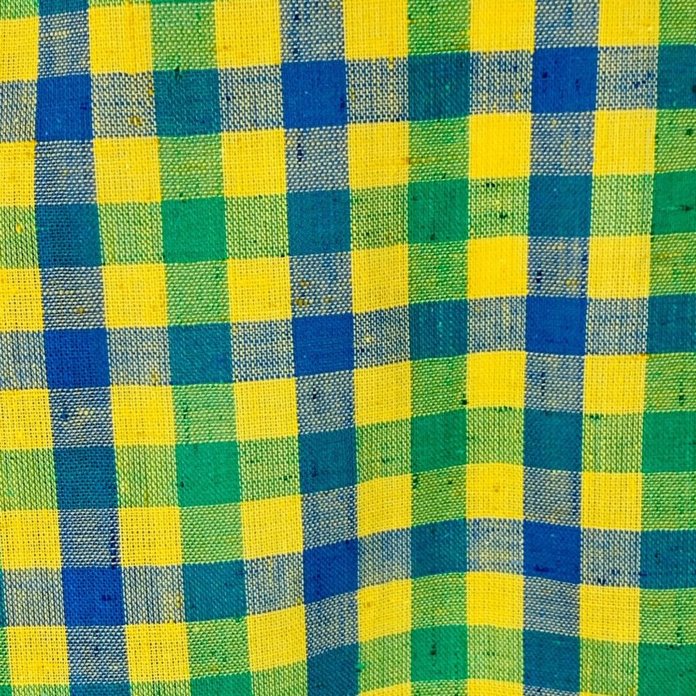 Vintage 1960s Checkered Dress Blue Green Schoolgirl Peter Pan Collar Sears - Picture 7 of 11